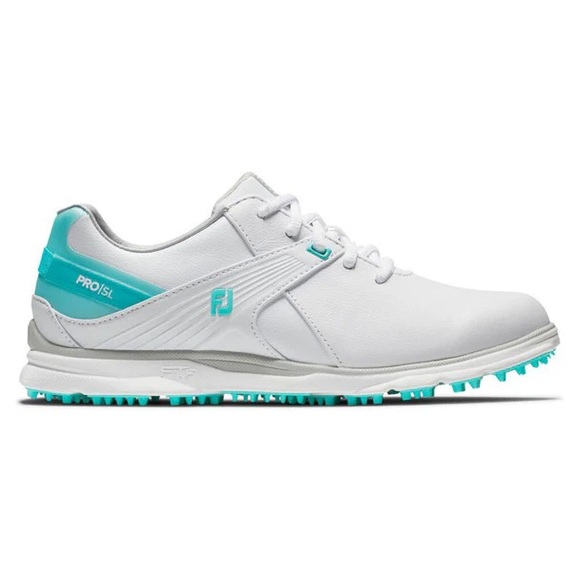FootJoy Women's Pro SL 98117 Golf Shoes - White and Teal - Picture 1 of 6